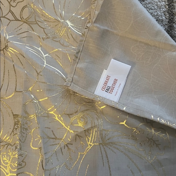Gold and Gray Floral Fabric - Picture 2 of 4